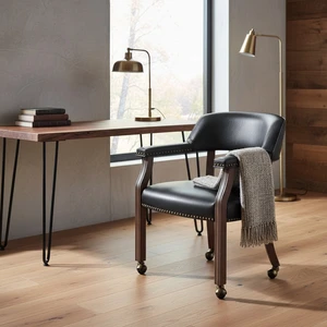 Dining and Game Chair in with Faux Leather, Walnut Brown, Wood, Seating for Dining Dining and Game Chair in with Faux Leather, Walnut Brown, Wood, Seating for Dining