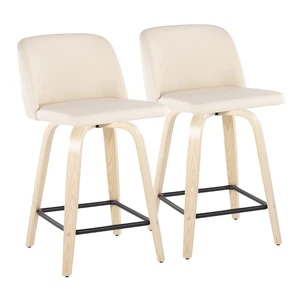 24 Inch Fixed Height Counter Stool with Swivel in and Faux Leather with Square Black Metal Footrest Set, Cream, Seating 24 Inch Fixed Height Counter Stool with Swivel in and Faux Leather with Square Black Metal Footrest Set, Cream, Seating