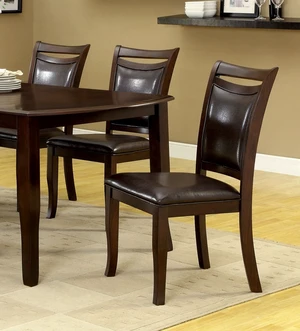 Dining Chairs Padded Leatherette Seat Set 2 pc Side Chairs Dining Furniture, Cherry Espresso, Faux Leather and Solid Dining Chairs Padded Leatherette Seat Set 2 pc Side Chairs Dining Furniture, Cherry Espresso, Faux Leather and Solid