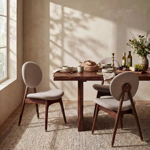 Indoor Dining Chair Set, Grey, Wood and Fabric, Seating for Dining Indoor Dining Chair Set, Grey, Wood and Fabric, Seating for Dining