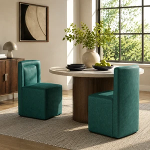 Set Upholstered Dining Chairs, Fully Assembled 400 LBS Capacity, Green, Plywood and PU, Seating for Dining Set Upholstered Dining Chairs, Fully Assembled 400 LBS Capacity, Green, Plywood and PU, Seating for Dining