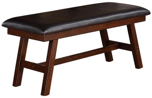 Faux Leather Dining Bench, Walnut, Rubber Wood, Seating for Dining Faux Leather Dining Bench, Walnut, Rubber Wood, Seating for Dining