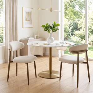 Metal Dining Chairs Set, Fabric Upholstered Kitchen Side Chairs Dining with Foot Pegs, Beige, Fabric, Seating Metal Dining Chairs Set, Fabric Upholstered Kitchen Side Chairs Dining with Foot Pegs, Beige, Fabric, Seating