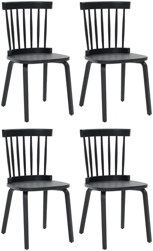 Windsor Dining Chairs Set, Spindle Back Widen Seat Mid-Century French Country for Living Restaurant, Black, Wood Windsor Dining Chairs Set, Spindle Back Widen Seat Mid-Century French Country for Living Restaurant, Black, Wood