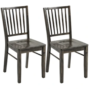 Dining Chairs Set, Ergonomic Solid Armless Kitchen Chairs with Rubberwood Legs for Dining Kitchen, Gray Charcoal Dining Chairs Set, Ergonomic Solid Armless Kitchen Chairs with Rubberwood Legs for Dining Kitchen, Gray Charcoal