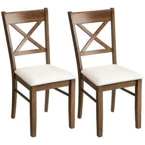 Dining Chairs Set, Upholstered Kitchen Chairs with Rubberwood Frame Padded Seat and Cross Back for Living Dining Dining Chairs Set, Upholstered Kitchen Chairs with Rubberwood Frame Padded Seat and Cross Back for Living Dining