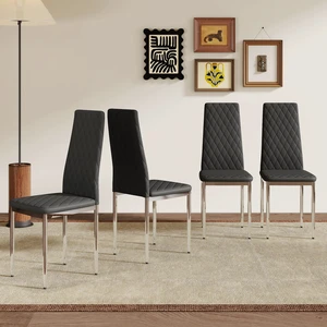 Dining Chairs Set 4, Essential for Homes Meeting Family Dining Needs Material Seat Silver Metal Legs Blending Into Dining Chairs Set 4, Essential for Homes Meeting Family Dining Needs Material Seat Silver Metal Legs Blending Into
