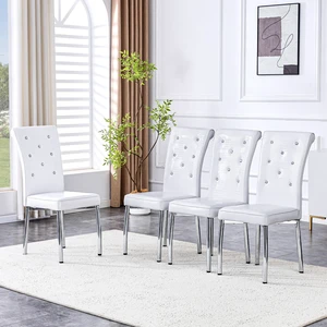 Set, Retro Alligator Skin Upholstered Dining Chairs with Crystal Buckle Design and Faux Leather Design Touch Elegance Set, Retro Alligator Skin Upholstered Dining Chairs with Crystal Buckle Design and Faux Leather Design Touch Elegance