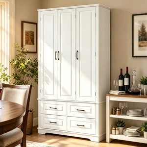 72 Inch Kitchen Pantry Cabinet with Pull Out Tray, Embossed Wood Grain Storage Cabinet with 5 Door Racks Freestanding 72 Inch Kitchen Pantry Cabinet with Pull Out Tray, Embossed Wood Grain Storage Cabinet with 5 Door Racks Freestanding