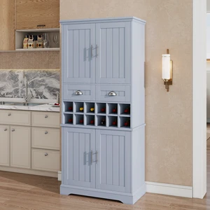 70.9 Inch Tall Wine Storage Cabinet, Removable 12 Bottle Wine Rack Spacious Drawers 4 Door Shelves Adjustable Shelves 70.9 Inch Tall Wine Storage Cabinet, Removable 12 Bottle Wine Rack Spacious Drawers 4 Door Shelves Adjustable Shelves