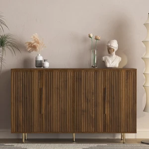 Buffet Cabinet with Storage, Fluted Sideboard Large Buffet with Adjustable Shelves Credenza Accent Cabinet Console Buffet Cabinet with Storage, Fluted Sideboard Large Buffet with Adjustable Shelves Credenza Accent Cabinet Console