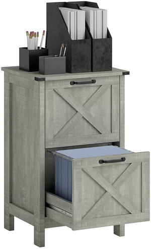 2 Drawer Vertical File Cabinet with Silent Slides, Filing Cabinet with Barn Doors for Letter Size Printer Stand 2 Drawer Vertical File Cabinet with Silent Slides, Filing Cabinet with Barn Doors for Letter Size Printer Stand