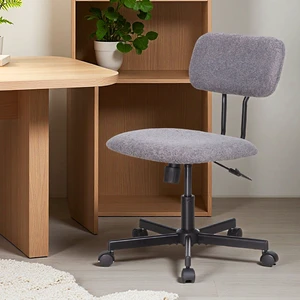 Low Back Velvet Computer Chair, Ergonomic Adjustable Swivel Small Armless Desk Chair, Grey, Wood and Metal Low Back Velvet Computer Chair, Ergonomic Adjustable Swivel Small Armless Desk Chair, Grey, Wood and Metal