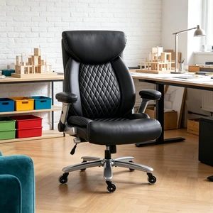 High Back Executive Chair with Adjustable Armrests and Rolling Wheels, Swivel Computer Desk Chair Work Only Black High Back Executive Chair with Adjustable Armrests and Rolling Wheels, Swivel Computer Desk Chair Work Only Black