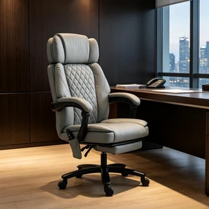 Executive Desk Chair with Backrest, Swivel Chair Rolling Computer Adjustable Desk Only Light Gray, Foam, Metal and Wood Executive Desk Chair with Backrest, Swivel Chair Rolling Computer Adjustable Desk Only Light Gray, Foam, Metal and Wood