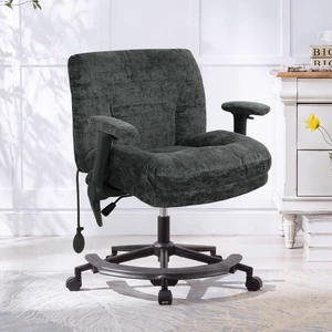 Chenille Criss Cross Chair with Air Lumbar Support, Flip Adjustable Arms Built in Footrest and Rocking Function 25 Inch Chenille Criss Cross Chair with Air Lumbar Support, Flip Adjustable Arms Built in Footrest and Rocking Function 25 Inch