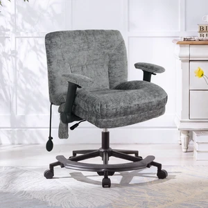 Chenille Criss Cross Chair with Air Lumbar Support, Flip Adjustable Arms Built in Footrest and Rocking Function 25 Inch Chenille Criss Cross Chair with Air Lumbar Support, Flip Adjustable Arms Built in Footrest and Rocking Function 25 Inch
