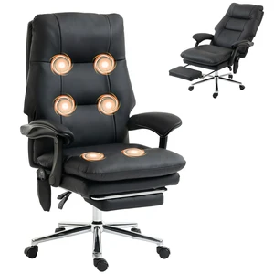 Massage Chair with Point Vibration, Pet Faux Leather Ergonomic Executive Desk Chair with Double Layer Spring Cushions Massage Chair with Point Vibration, Pet Faux Leather Ergonomic Executive Desk Chair with Double Layer Spring Cushions