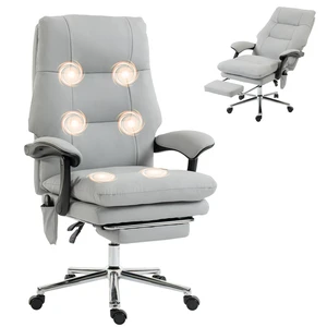 Massage Chair with Point Vibration, Pet Faux Leather Ergonomic Executive Desk Chair with Double Layer Spring Cushions Massage Chair with Point Vibration, Pet Faux Leather Ergonomic Executive Desk Chair with Double Layer Spring Cushions