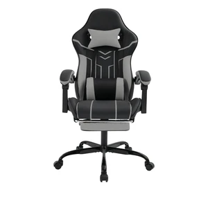 Gaming Chair, Computer Chair Ergonomic with Footrest Ergonomic Computer with Lumbar Backrest Blackgray, Black Gray Gaming Chair, Computer Chair Ergonomic with Footrest Ergonomic Computer with Lumbar Backrest Blackgray, Black Gray