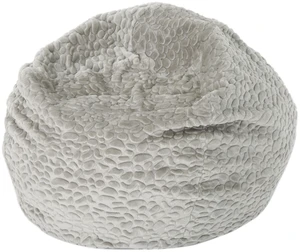 Yasmin 3 Foot Rounded Faux Fur Bean Bag, Pebble Pattern, Grey White, Bean Bag Chairs Lazy Sofa Chair Yasmin 3 Foot Rounded Faux Fur Bean Bag, Pebble Pattern, Grey White, Bean Bag Chairs Lazy Sofa Chair