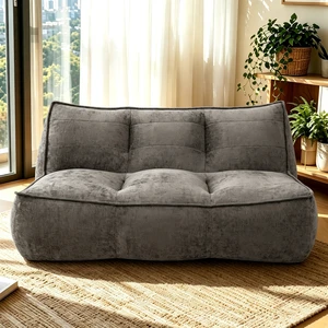 Double Caterpillar Sofa, Double Togo Sofa Cotton Linen Fabric Beanbag Couch for Living and Fluffy Cloud Mini Couch Double Caterpillar Sofa, Double Togo Sofa Cotton Linen Fabric Beanbag Couch for Living and Fluffy Cloud Mini Couch