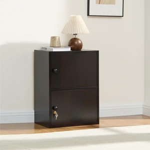 Two Door Narrow Corner Storage Cabinet Locking Door Metal Lock Two Keys Large Comfort Wooden Knob Handles Cocoa Color Two Door Narrow Corner Storage Cabinet Locking Door Metal Lock Two Keys Large Comfort Wooden Knob Handles Cocoa Color