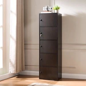 Five Door Narrow Corner Storage Cabinet Locking Door Metal Lock Two Keys Large Comfort Wooden Knob Handles Coca Color Five Door Narrow Corner Storage Cabinet Locking Door Metal Lock Two Keys Large Comfort Wooden Knob Handles Coca Color