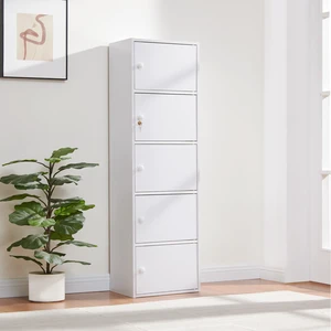 Five Door Narrow Corner Storage Cabinet Locking Door Metal Lock Two Keys Large Comfort Wooden Knob Handles Color Five Door Narrow Corner Storage Cabinet Locking Door Metal Lock Two Keys Large Comfort Wooden Knob Handles Color