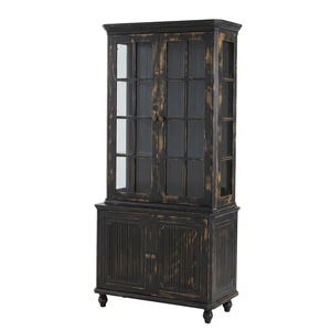 77.5 Inch Storage Display Cabinet, Pantry with Glass Doors Hutch Cabinet Sided Glass Curio with Wood Grain for Kitchen 77.5 Inch Storage Display Cabinet, Pantry with Glass Doors Hutch Cabinet Sided Glass Curio with Wood Grain for Kitchen