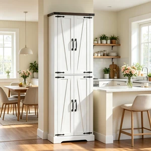 Tall Storage Cupboard, Freestanding Kitchen Pantry Cabinet Functional Accent Cabinet Dining Sideboard Only Kitchen Tall Storage Cupboard, Freestanding Kitchen Pantry Cabinet Functional Accent Cabinet Dining Sideboard Only Kitchen