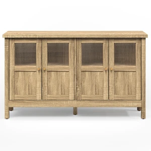 Storage Cabinet with 4 Doors, Sideboard Cabinet with Acrylic Accents and Adjustable Shelves Accent for Living Dining Storage Cabinet with 4 Doors, Sideboard Cabinet with Acrylic Accents and Adjustable Shelves Accent for Living Dining