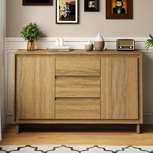 Freestanding Storage Unit with Drawers and Doors, Multifunctional Buffet Sideboard Credenza Border Designed Cabinet Freestanding Storage Unit with Drawers and Doors, Multifunctional Buffet Sideboard Credenza Border Designed Cabinet