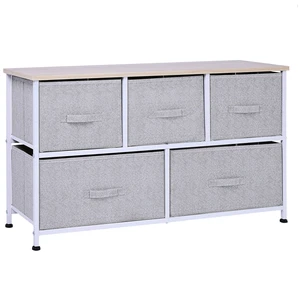 40 Inch l 5 Drawer Horizontal Storage Cube Dresser Unit Organizer Shelf Tower with Fabric Bins, Grey, Steel, Cabinets 40 Inch l 5 Drawer Horizontal Storage Cube Dresser Unit Organizer Shelf Tower with Fabric Bins, Grey, Steel, Cabinets