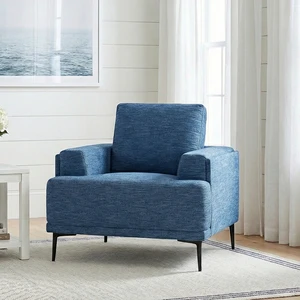 Accent Chair Chenille Fabric Upholstered Comfort Armchair Solid Living Furniture 1 pc, Blue, Plywood and Solid Wood Accent Chair Chenille Fabric Upholstered Comfort Armchair Solid Living Furniture 1 pc, Blue, Plywood and Solid Wood