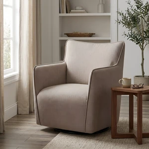 Swivel Accent Chair with Matching Lumbar Pillow 360° Swivel Base Mushroom, Polyester, Chairs Accent Seating Swivel Accent Chair with Matching Lumbar Pillow 360° Swivel Base Mushroom, Polyester, Chairs Accent Seating