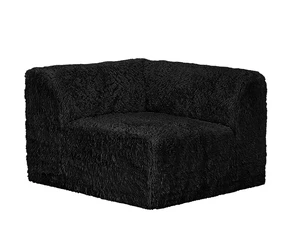 1 pc Corner Wedge Only High Density Compressed Foam Faux Fur Color Living, Black, Chairs Accent Seating 1 pc Corner Wedge Only High Density Compressed Foam Faux Fur Color Living, Black, Chairs Accent Seating