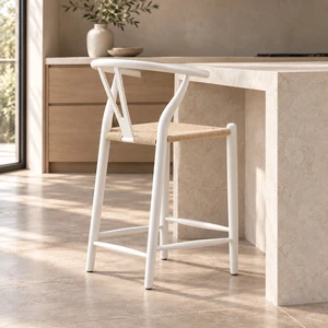 Wishbone Counter Stool Stain, White, Solid Wood, Chairs Accent Seating Wishbone Counter Stool Stain, White, Solid Wood, Chairs Accent Seating