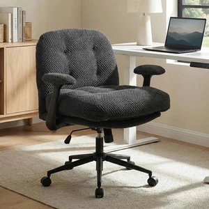 Pineapple Textured Chenille Fabric Swivel Desk Chair, Adjustable Height Upholstered Chair with Armrest Extra High Pineapple Textured Chenille Fabric Swivel Desk Chair, Adjustable Height Upholstered Chair with Armrest Extra High