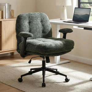 Pineapple Textured Chenille Fabric Swivel Desk Chair, Adjustable Height Upholstered Chair with Armrest Extra High Pineapple Textured Chenille Fabric Swivel Desk Chair, Adjustable Height Upholstered Chair with Armrest Extra High