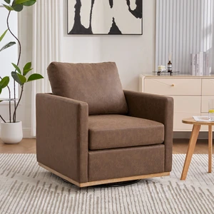30.5 Inch Upholstered Square Swivel Accent Chair and Accent Single Sofa Chair, Degree Club Lounge Armchair 30.5 Inch Upholstered Square Swivel Accent Chair and Accent Single Sofa Chair, Degree Club Lounge Armchair