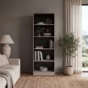 Positano 5 Shelf Storage Bookshelf, Wenge, Particle Board, Display Shelving Etageres Positano 5 Shelf Storage Bookshelf, Wenge, Particle Board, Display Shelving Etageres
