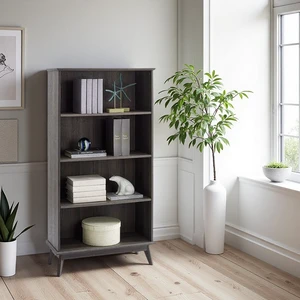 Newport Series Wooden 5 Tier Bookcase Book Shelf, Smoke, MDF, Display Shelving Etageres Newport Series Wooden 5 Tier Bookcase Book Shelf, Smoke, MDF, Display Shelving Etageres