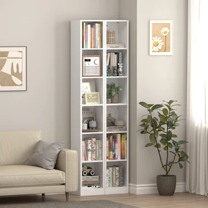 6 Tier Metal Bookshelf, 12.01 Inch 10.24 Inch 78.35 Freestanding Open Storage Shelf with Anti Tip Kit for Books 6 Tier Metal Bookshelf, 12.01 Inch 10.24 Inch 78.35 Freestanding Open Storage Shelf with Anti Tip Kit for Books