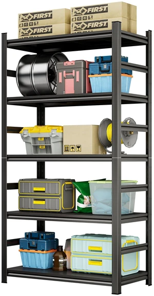 87 Inch Heavy Duty Storage Rack, Five Layer Adjustable Metal Shelf Suitable for Tool Supermarkets Etc Requiring 87 Inch Heavy Duty Storage Rack, Five Layer Adjustable Metal Shelf Suitable for Tool Supermarkets Etc Requiring
