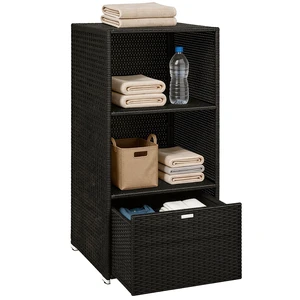 Valet Pool Towel Rack, Water Resistant Plastic Rattan Wicker Storage Organizer Indoor Outdoor Spa and Tub Accessory Valet Pool Towel Rack, Water Resistant Plastic Rattan Wicker Storage Organizer Indoor Outdoor Spa and Tub Accessory