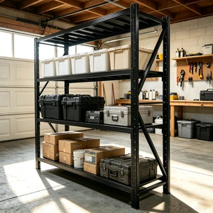 Heavy Duty Shelving Units Capacity 4 Tier Metal Storage Shelves, Adjustable Commercial Rack Shelving with Triangular Heavy Duty Shelving Units Capacity 4 Tier Metal Storage Shelves, Adjustable Commercial Rack Shelving with Triangular