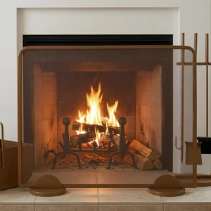 Freestanding Single Panel Gold Metal Fireplace Screen, Decorative Spark Screen for Burning Fireplace 38 Inch 32 Freestanding Single Panel Gold Metal Fireplace Screen, Decorative Spark Screen for Burning Fireplace 38 Inch 32