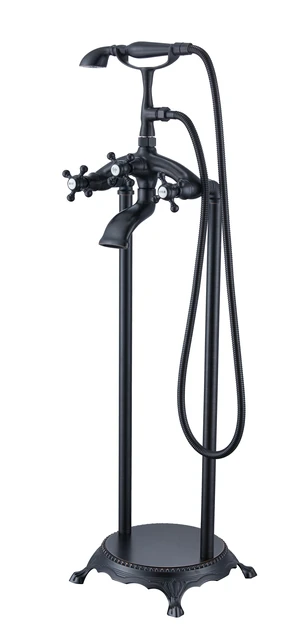 Freestanding Bathtub Faucet with Hand Shower, Oil-Rubbed Bronze, Metal, Freestanding Tub Faucets Freestanding Bathtub Faucet with Hand Shower, Oil-Rubbed Bronze, Metal, Freestanding Tub Faucets