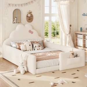 Full Size Upholstered Floor Bed, Low 001e Ground Floor Bed Soft Padded Upholstered Kids Safe Children Frame Full Size Upholstered Floor Bed, Low 001e Ground Floor Bed Soft Padded Upholstered Kids Safe Children Frame